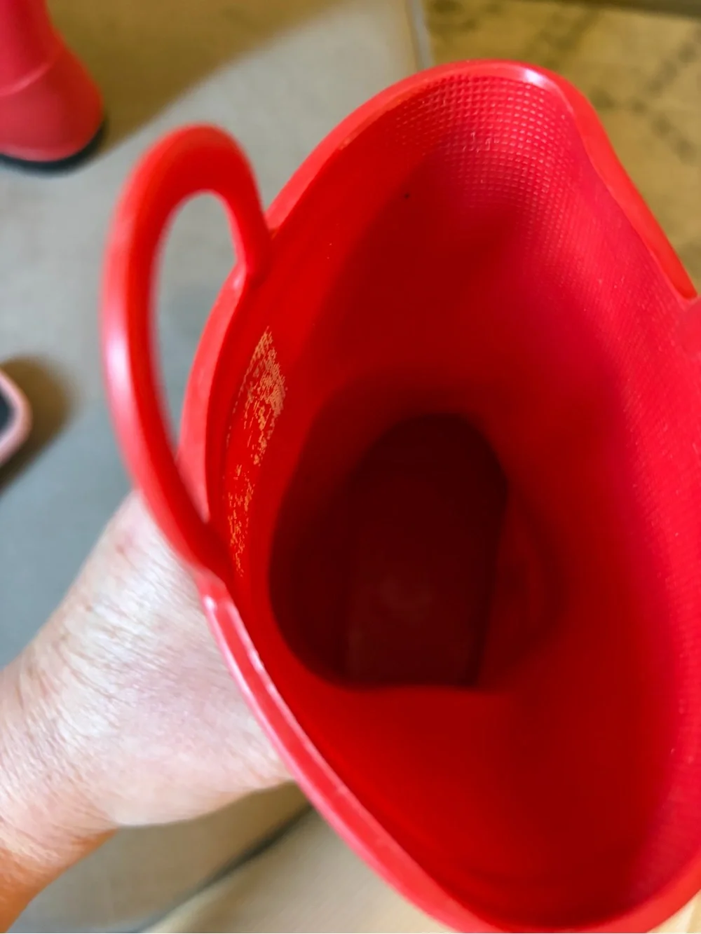 Kids Red Rain Boots with Easy Grip Handles